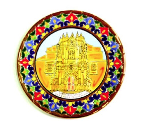 BASILICA DI CERAMICA CRUZ PIATTO DI CARAVACA A CORDA SECCO 37CMS 