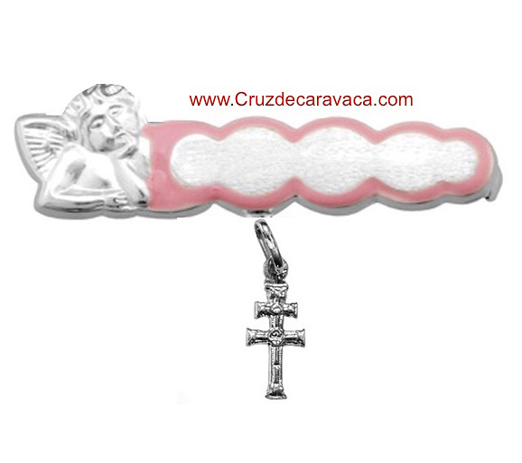 CARAVACA PIN BAMBINO CROCE ARGENTO 