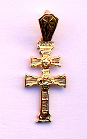 CIONDOLO CROSS DI CARAVACA D'ORO 1021 