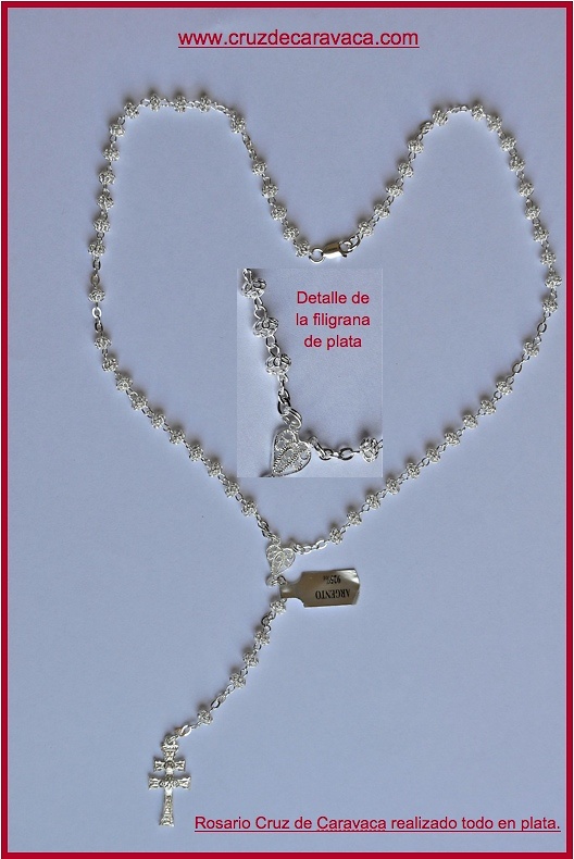 ROSARIO CARAVACA SILVER CROCE, MADE IN ARGENTO FILIGRANA MLS 925 
