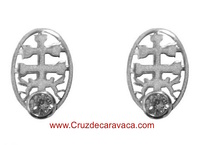 CARAVACA CROSS EARRINGS BABY ARGENTO CON CIRCONITO