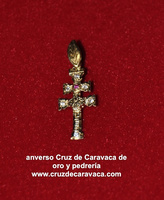 CROCE DI CARAVACA ORO  18 KLTS E DI PIETRA  (zircone)