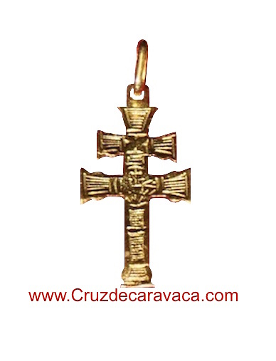 CARAVACA CROSS CARVED GOLD MOUNT DUPLEX 