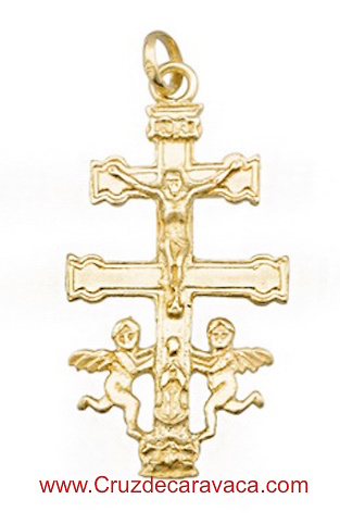 CARAVACA CROSS WITH ANGELES MADE IN GOLD 