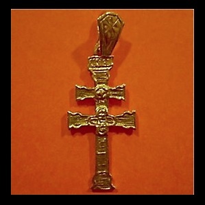 CROSS OF CARAVACA MADE IN GOLD ON SILVER OP-2 