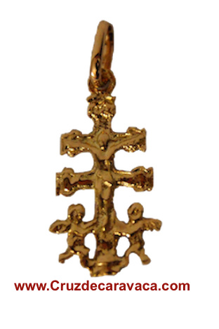 CROSS OF CARAVACA WITH ANGELES MADE IN GOLD 
