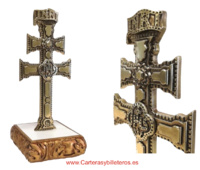 AUTHENTIC CARAVACA CROSS WITH WOOD BASE