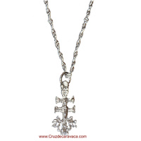 CARAVACA  CROSS AND CHAIN ​​IS ALL SILVER
