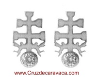 CARAVACA CROSS EARRINGS BABY GOLD WITH CIRCONIT