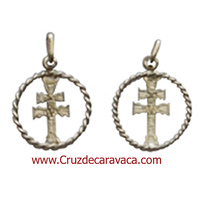  CARAVACA CROSS MEDAL SILVER CORD TWISTED