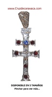 CARAVACA CROSS STERLING SILVER STONE CARVED GLASS
