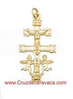 CARAVACA CROSS WITH  ANGELES MADE IN GOLD 