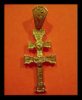 CROSS OF CARAVACA MADE IN GOLD ON SILVER OP-3
