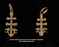 CROSS OF CARAVACA MADE IN GOLD ON SILVER  OPCR1