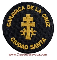 EMBROIDERED PATCH OR SHIELD OF THE CROSS OF CARAVACA WITH ANGELS