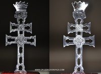 LARGE STERLING SILVER CARAVACA CROSS WITH CROWN