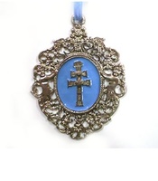 MEDALLION CROSS OF CARAVACA FOR CAR OR COT BABY BLUE