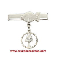 PIN CARAVACA CROSS MEDAL IN SILVER BABY WITH RHODIUM