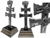 REPLICA AUTHENTIC CARAVACA CROSS WITH CARVED WOODEN BASE HOLY YEAR 2024