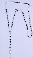 ROSARY CROSS CARAVACA MADE IN ONYX AND SILVER  