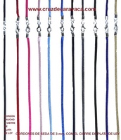 SILK CORD WITH SILVER RING CLOSURE SAFETY (ANY COLOR, CHOOSE YOUR COLOR)