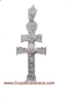 SILVER CARAVACA CROSS OF LAW TO RELIEVE TO TWO FACES