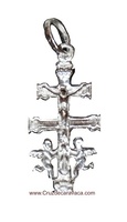 SILVER CROSS CARAVACA WITH  ANGELES CHRIST AND THE VIRGIN